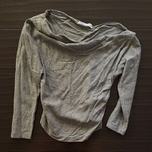 Zara Gray Long Sleeve Top
